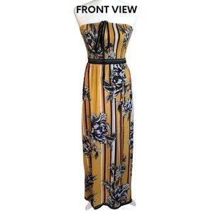 SALE!!!!!! NWT Flying Tomato Yellow Floral and Stripe Maxi Dress